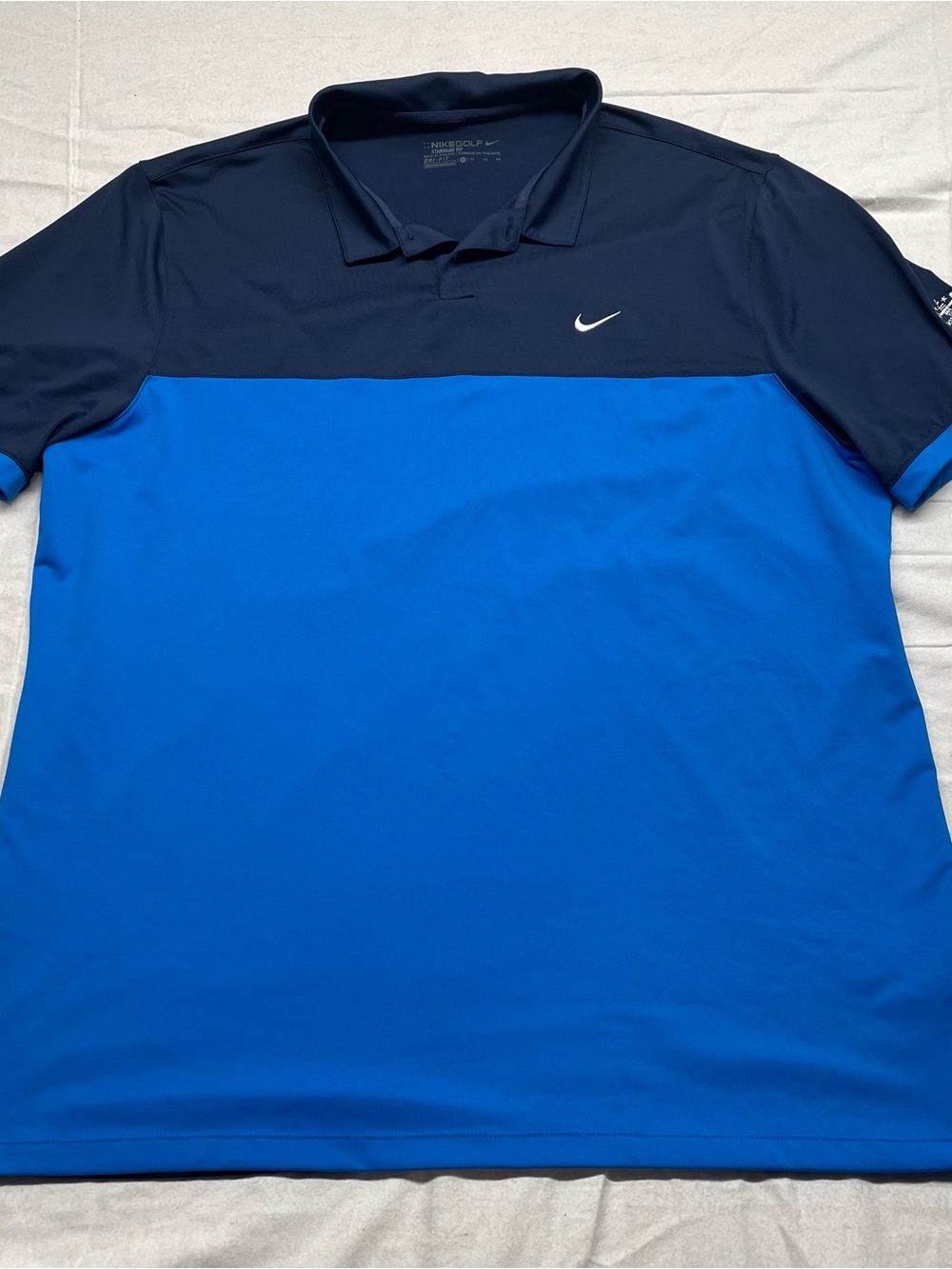 Nike Men’s Navy and Bright Blue Colorblock Polo